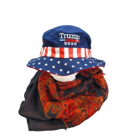 Trump 2020 Bucket Hat Patriotic Stars 'n Stripes - Picture 1 of 8